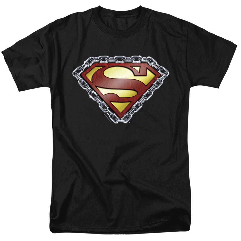 Superman Chained Shield Licensed Adult Unisex T-Shirt Regular Fit Tee SM-3X