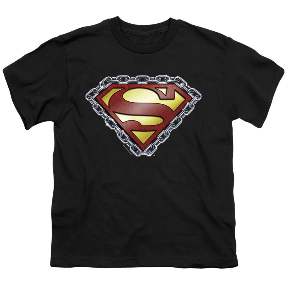 Superman Chained Shield Licensed Kid's T-Shirt (Ages 4-7) XS-XL