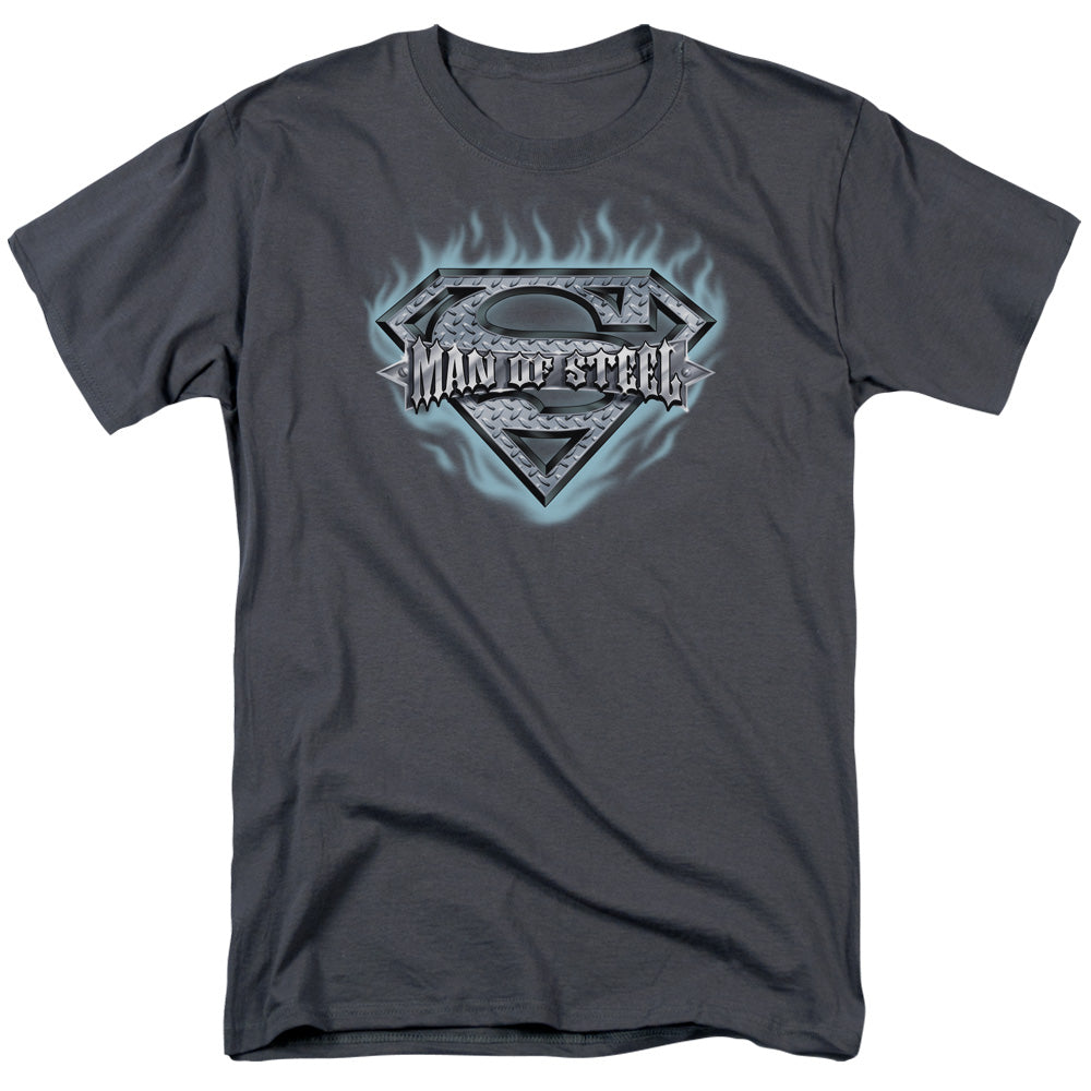 Superman Man Of Steel Shield Licensed Adult Unisex T-Shirt Regular Fit Tee SM-3X