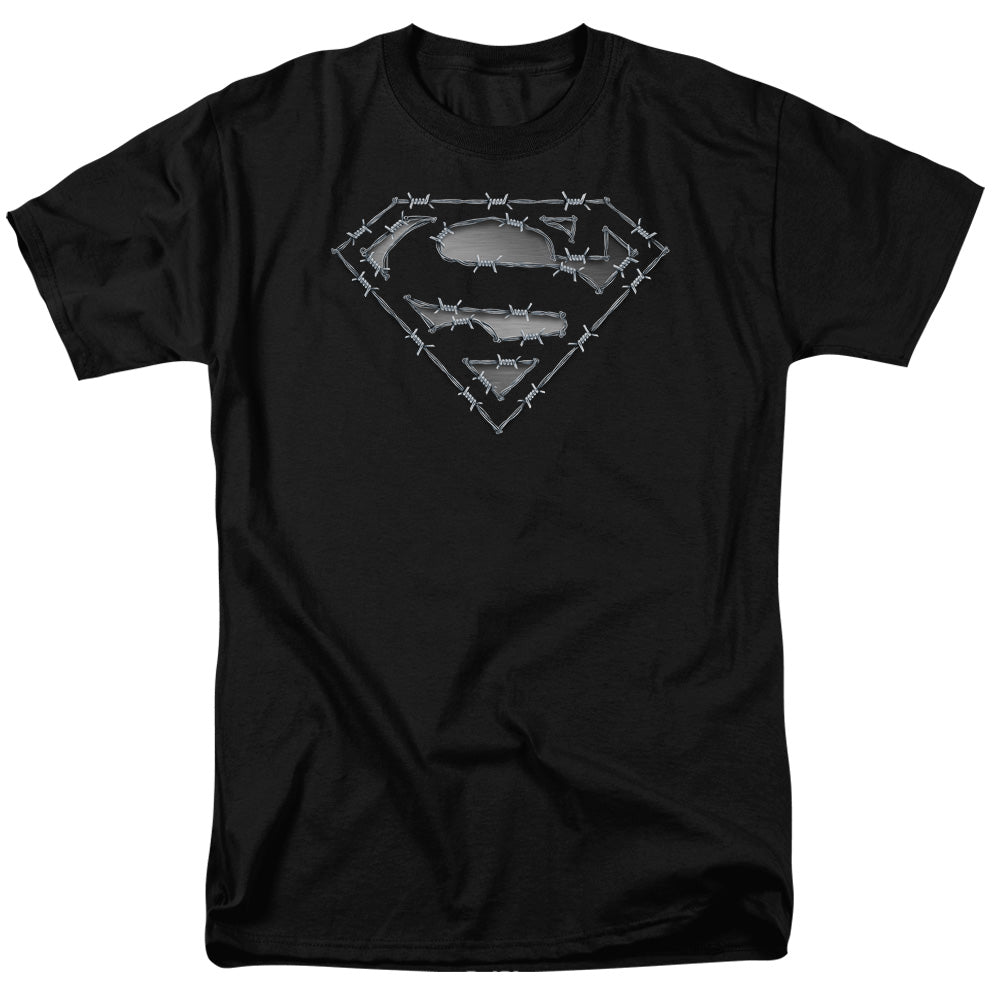 Superman Barbed Wire Licensed Adult Unisex T-Shirt Regular Fit Tee SM-3X