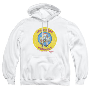 AN OFFCIALLY LICENSED BREAKING BAD LOS POLLOS HERMANOS ADULT UNISEX PULLOVER HOODIE WHITE