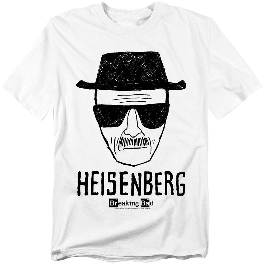AN OFFCIALLY LICENSED BREAKING BAD HEISENBERG MEN'S REGULAR FIT T-SHIRT WHITE
