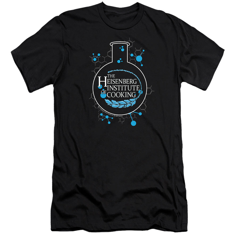 AN OFFCIALLY LICENSED BREAKING BAD HEISENBERG INSTITUTE OF COOKING MEN'S PREMIUM SLIM FIT T-SHIRT BLACK
