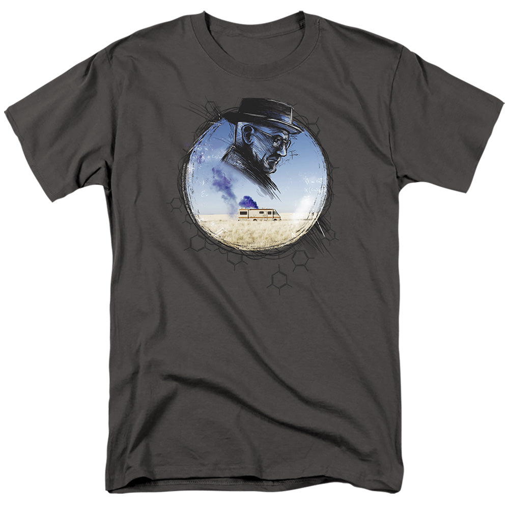AN OFFCIALLY LICENSED BREAKING BAD CRYSTAL MEN'S REGULAR FIT T-SHIRT CHARCOAL