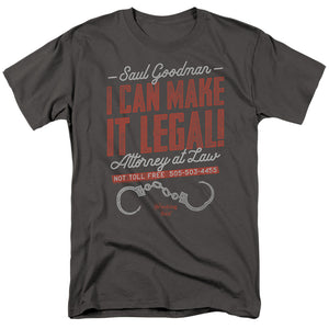 AN OFFCIALLY LICENSED BREAKING BAD MAKE IT LEGAL MEN'S REGULAR FIT T-SHIRT CHARCOAL