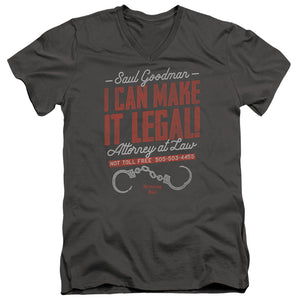 AN OFFCIALLY LICENSED BREAKING BAD MAKE IT LEGAL MEN'S V-NECK T-SHIRT CHARCOAL