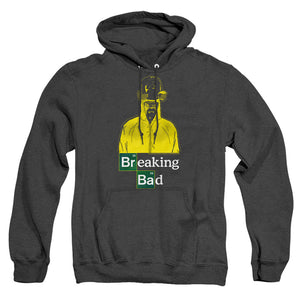 AN OFFCIALLY LICENSED BREAKING BAD HAZMAT ADULT UNISEX HEATHER PULLOVER HOODIE BLACK