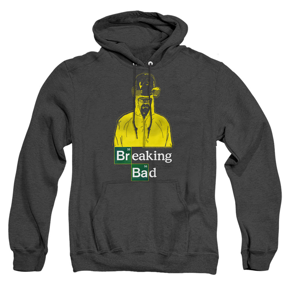 AN OFFCIALLY LICENSED BREAKING BAD HAZMAT ADULT UNISEX HEATHER PULLOVER HOODIE BLACK