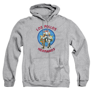 AN OFFCIALLY LICENSED BREAKING BAD LOS POLLOS HERMANOS ADULT UNISEX PULLOVER HOODIE ATHLETIC HEATHER
