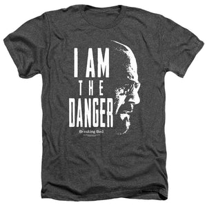 AN OFFCIALLY LICENSED BREAKING BAD THE DANGER MEN'S HEATHER T-SHIRT CHARCOAL