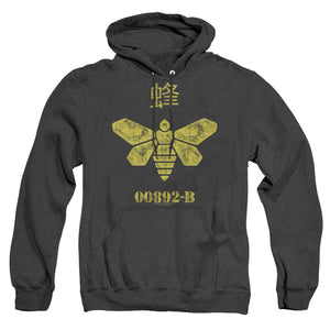 AN OFFCIALLY LICENSED BREAKING BAD METHYLAMINE BARREL BEE ADULT UNISEX HEATHER PULLOVER HOODIE BLACK