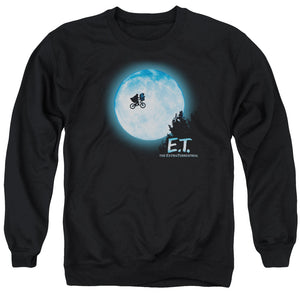 AN OFFCIALLY LICENSED ET MOON SCENE ADULT UNISEX CREWNECK SWEATSHIRT BLACK