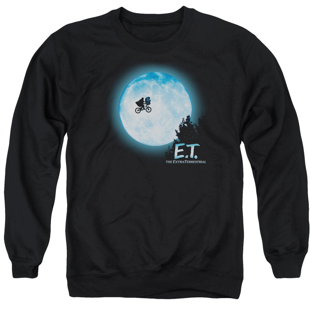 AN OFFCIALLY LICENSED ET MOON SCENE ADULT UNISEX CREWNECK SWEATSHIRT BLACK