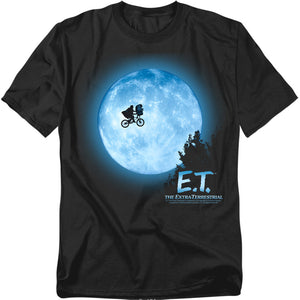 AN OFFCIALLY LICENSED ET MOON SCENE MEN'S REGULAR FIT T-SHIRT BLACK