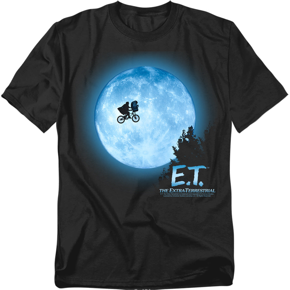 AN OFFCIALLY LICENSED ET MOON SCENE MEN'S REGULAR FIT T-SHIRT BLACK