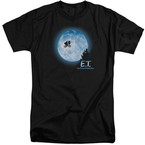 AN OFFCIALLY LICENSED ET MOON SCENE MEN'S TALL FIT T-SHIRT BLACK