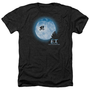 AN OFFCIALLY LICENSED ET MOON SCENE MEN'S HEATHER T-SHIRT CHARCOAL