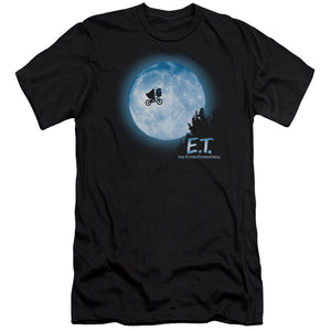 AN OFFCIALLY LICENSED ET MOON SCENE MEN'S PREMIUM SLIM FIT T-SHIRT BLACK