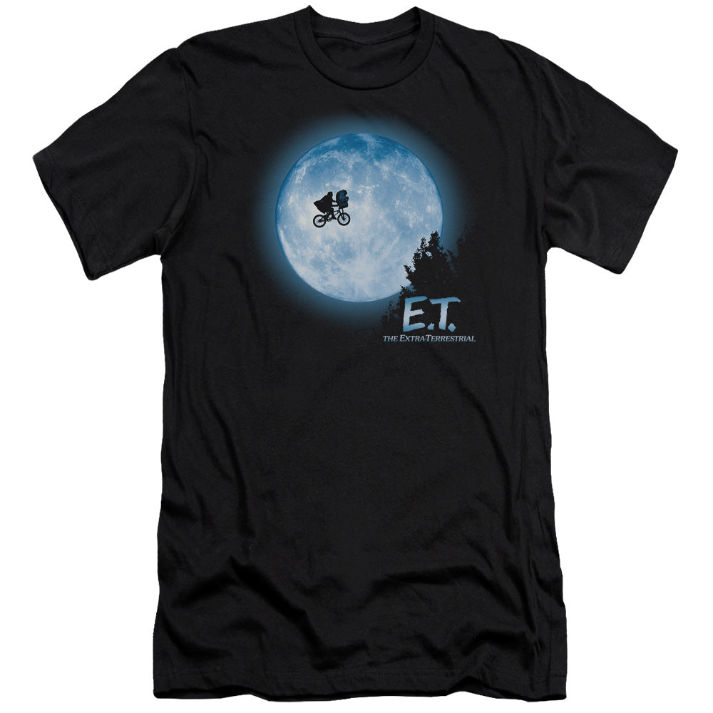 AN OFFCIALLY LICENSED ET MOON SCENE MEN'S PREMIUM SLIM FIT T-SHIRT BLACK