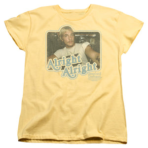 AN OFFCIALLY LICENSED DAZED AND CONFUSED ALRIGHT ALRIGHT WOMEN'S REGULAR FIT T-SHIRT BANANA