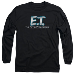 AN OFFCIALLY LICENSED ET LOGO MEN'S LONG SLEEVE T-SHIRT BLACK