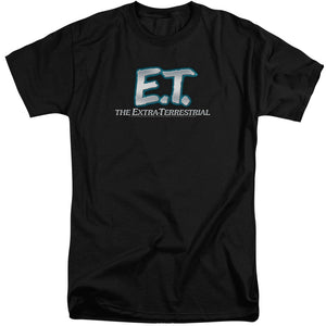 AN OFFCIALLY LICENSED ET LOGO MEN'S TALL FIT T-SHIRT BLACK