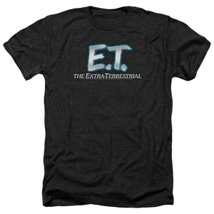 AN OFFCIALLY LICENSED ET LOGO MEN'S HEATHER T-SHIRT CHARCOAL