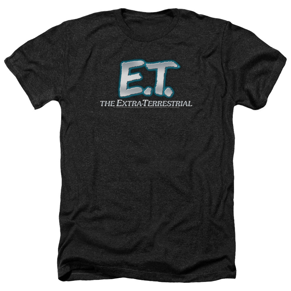 AN OFFCIALLY LICENSED ET LOGO MEN'S HEATHER T-SHIRT CHARCOAL