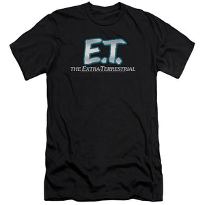 AN OFFCIALLY LICENSED ET LOGO MEN'S PREMIUM SLIM FIT T-SHIRT BLACK