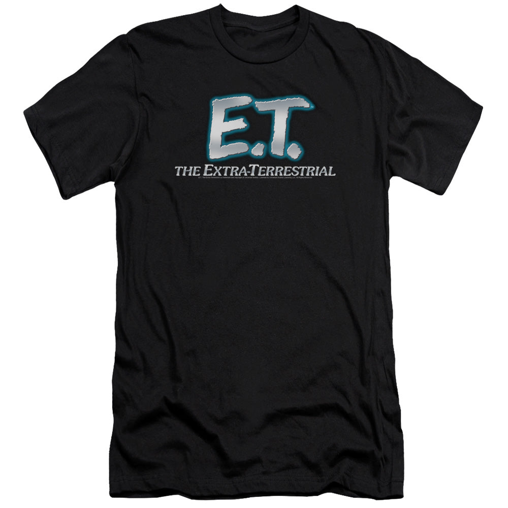 AN OFFCIALLY LICENSED ET LOGO MEN'S PREMIUM SLIM FIT T-SHIRT BLACK