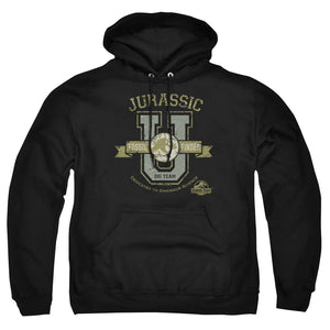 AN OFFCIALLY LICENSED JURASSIC PARK JURASSIC U ADULT UNISEX PULLOVER HOODIE BLACK