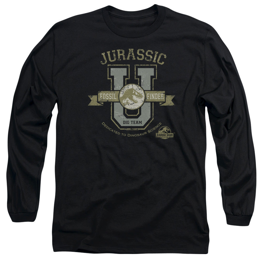AN OFFCIALLY LICENSED JURASSIC PARK JURASSIC U MEN'S LONG SLEEVE T-SHIRT BLACK
