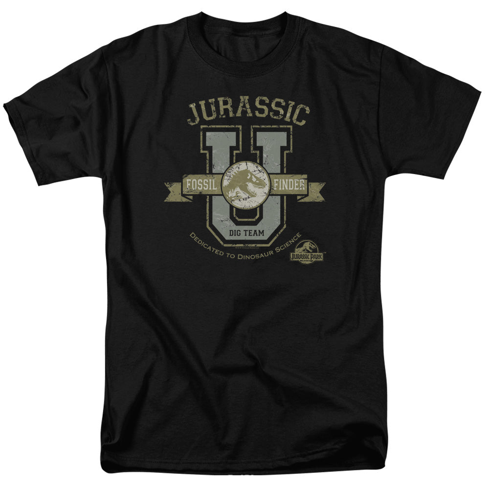 AN OFFCIALLY LICENSED JURASSIC PARK JURASSIC U MEN'S REGULAR FIT T-SHIRT BLACK