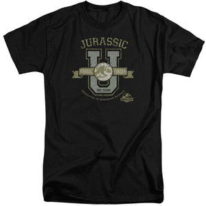 AN OFFCIALLY LICENSED JURASSIC PARK JURASSIC U MEN'S TALL FIT T-SHIRT BLACK