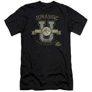 AN OFFCIALLY LICENSED JURASSIC PARK JURASSIC U MEN'S PREMIUM SLIM FIT T-SHIRT BLACK