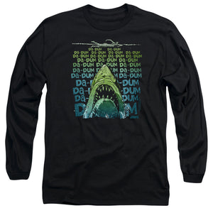 AN OFFCIALLY LICENSED JAWS DA DUM MEN'S LONG SLEEVE T-SHIRT BLACK