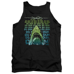 AN OFFCIALLY LICENSED JAWS DA DUM ADULT UNISEX TANK TOP BLACK