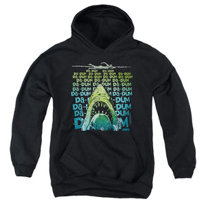 AN OFFCIALLY LICENSED JAWS DA DUM YOUTH HOODIE BLACK
