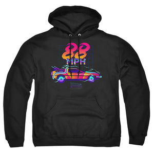 AN OFFCIALLY LICENSED BACK TO THE FUTURE 88 MPH ADULT UNISEX PULLOVER HOODIE BLACK