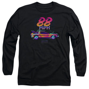 AN OFFCIALLY LICENSED BACK TO THE FUTURE 88 MPH MEN'S LONG SLEEVE T-SHIRT BLACK