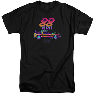 AN OFFCIALLY LICENSED BACK TO THE FUTURE 88 MPH MEN'S TALL FIT T-SHIRT BLACK