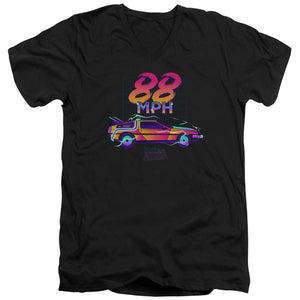 AN OFFCIALLY LICENSED BACK TO THE FUTURE 88 MPH MEN'S V-NECK T-SHIRT BLACK