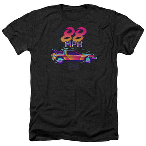 AN OFFCIALLY LICENSED BACK TO THE FUTURE 88 MPH MEN'S HEATHER T-SHIRT CHARCOAL
