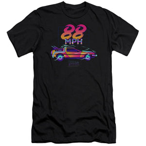 AN OFFCIALLY LICENSED BACK TO THE FUTURE 88 MPH MEN'S PREMIUM SLIM FIT T-SHIRT BLACK
