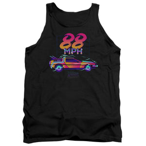 AN OFFCIALLY LICENSED BACK TO THE FUTURE 88 MPH ADULT UNISEX TANK TOP BLACK