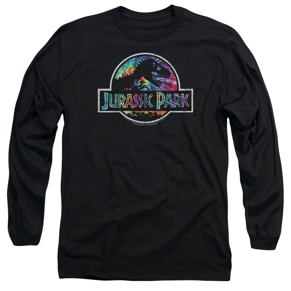 AN OFFCIALLY LICENSED JURASSIC PARK PREHISTORIC GROOVE MEN'S LONG SLEEVE T-SHIRT BLACK