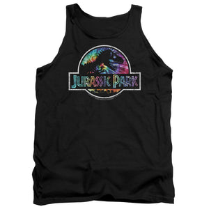 AN OFFCIALLY LICENSED JURASSIC PARK PREHISTORIC GROOVE ADULT UNISEX TANK TOP BLACK