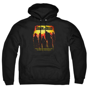 AN OFFCIALLY LICENSED DAWN OF THE DEAD TITLE ADULT UNISEX PULLOVER HOODIE BLACK