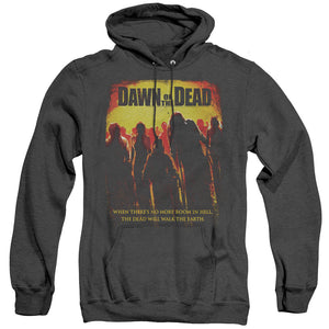 AN OFFCIALLY LICENSED DAWN OF THE DEAD TITLE ADULT UNISEX HEATHER PULLOVER HOODIE BLACK