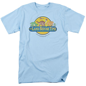 AN OFFCIALLY LICENSED LAND BEFORE TIME DINO BREAKOUT MEN'S REGULAR FIT T-SHIRT LIGHT BLUE